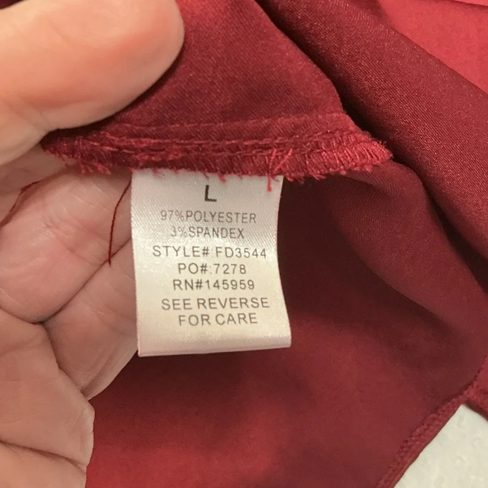 Vici Frame of Mind Burgundy Satin Wrap Dress Size LARGE